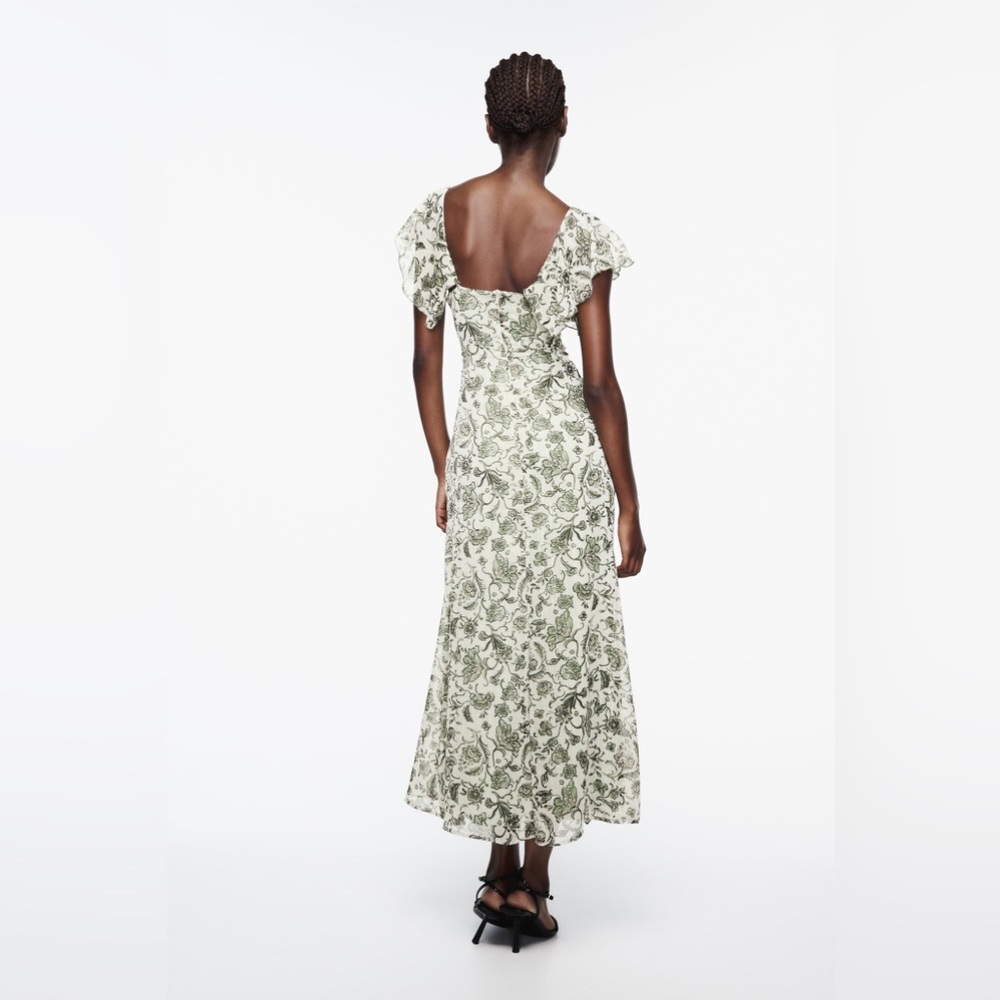 Ruffled midi flower print dress - Picture 2 of 2